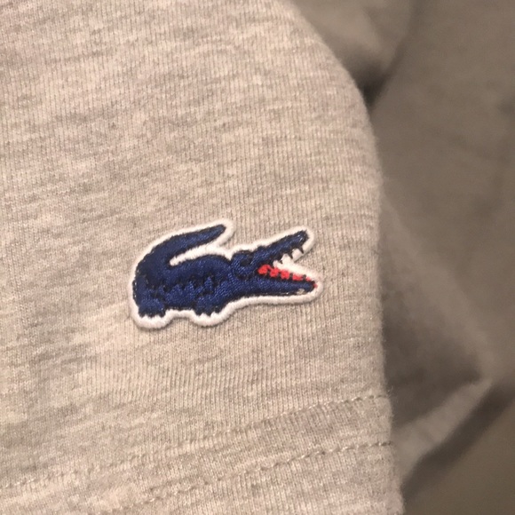 Luxurious Lacoste Sleepwear Ultra Soft Grey Tshirt with French Flag 🇫🇷 Pocket - Picture 3 of 5